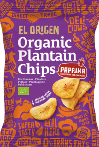 el origen Bio Kochbananen Chips mit Paprika