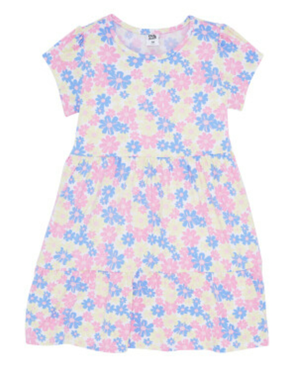 Bild 1 von Kleid mit Volant, Kiki & Koko, Rundhalsausschnitt, weiß bedruckt