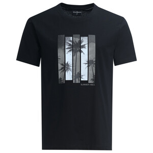 Herren T-Shirt mit Sommer-Print SCHWARZ