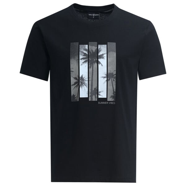 Bild 1 von Herren T-Shirt mit Sommer-Print SCHWARZ