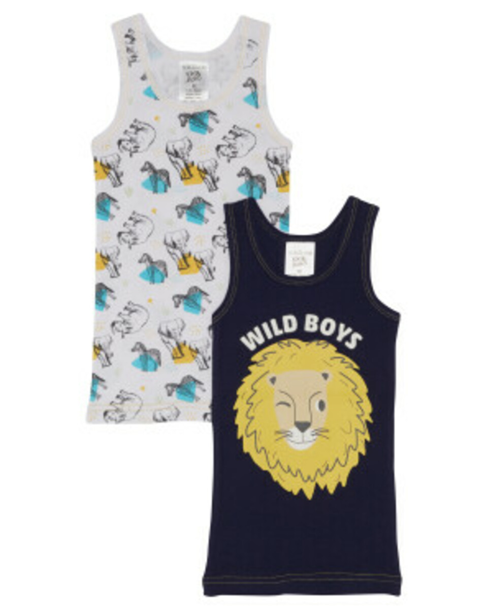 Bild 1 von Bedruckte Unterhemden, 2er-Pack, Kiki & Koko, dunkelblau