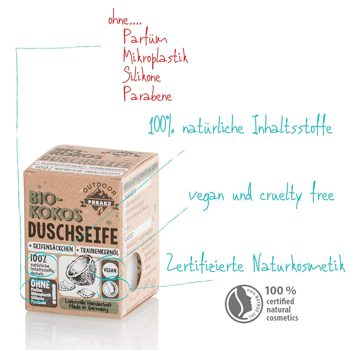 Bild 3 von Outdoor Freakz Bio-Kokos Duschseife