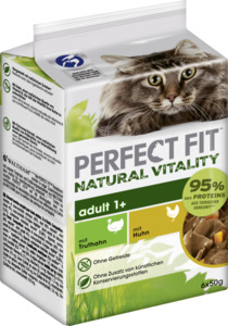 Perfect Fit Katze Natural Vitality Adult 1+ mit Truthahn & mit Huhn Multipack