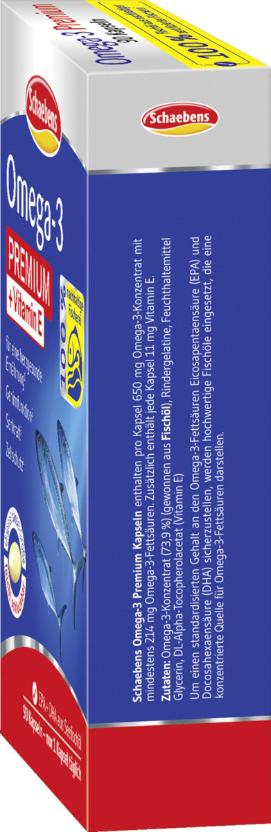 Bild 2 von Schaebens 
            Omega-3 Premium Kapseln aus Lachs- & Fischöl