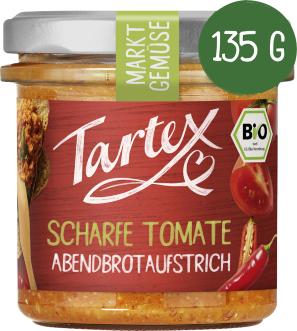 Bild 1 von Tartex Bio Marktgemüse Brotaufstrich Scharfe Tomate