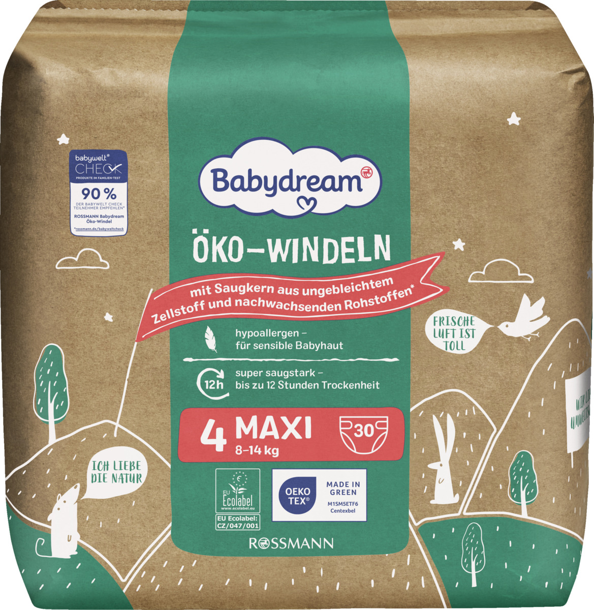 Bild 1 von Babydream Öko-Windel Größe 4 Maxi, 8-14 kg