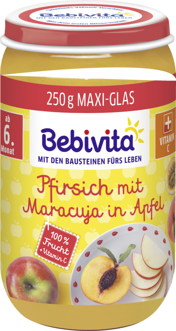 Bild 1 von Bebivita Bio Pfirsich mit Maracuja in Apfel