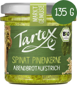 Tartex Bio Pflanzlicher Brotaufstrich mit Spinat und Pinienkernen