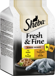 Sheba Fresh & Fine in Sauce mit Huhn und Truthahn Multipack