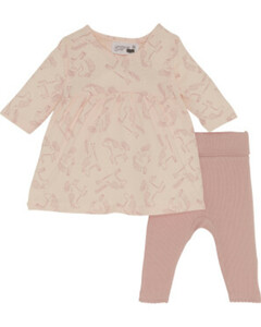 Newborn Kleid + Leggings, 2er-Pack, Ergee, 2-tlg. Set, rosa