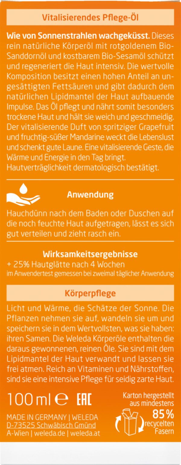 Bild 2 von Weleda Sanddorn Vitalisierendes Pflege-Öl