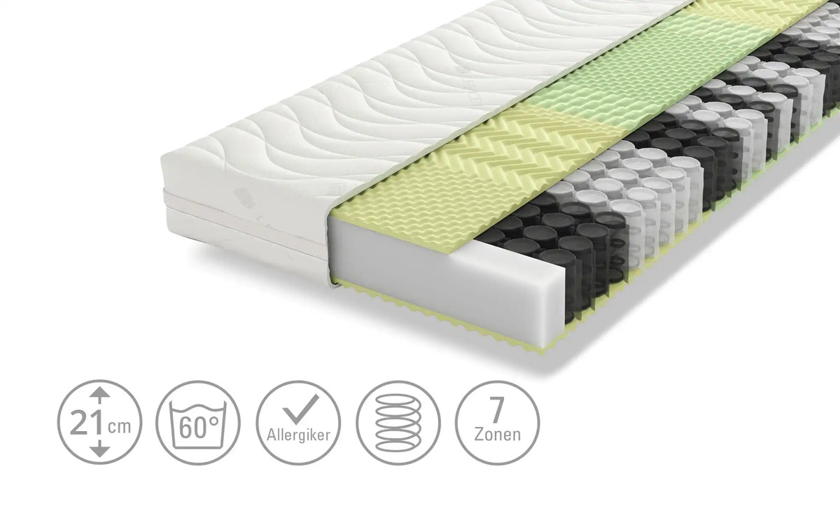 Bild 1 von 7-Zonen-Taschenfederkernmatratze