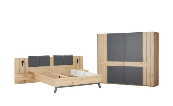 Bild 1 von uno Komplettschlafzimmer, 4-teilig - holzfarben - Komplett-Schlafzimmer - Möbel Kraft