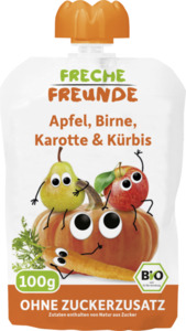 erdbär 
            Bio Freche Freunde 100% Apfel, Birne, Karotte & Kürbis