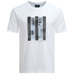 Herren T-Shirt mit Sommer-Print WEISS