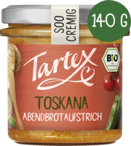 Tartex Bio Pflanzlicher Brotaufstrich mit Tomatenmark, Aubergine und Zucchini