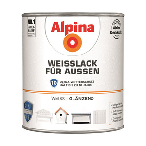 Alpina Weißlack für Außen, glänzend, 2000 ml