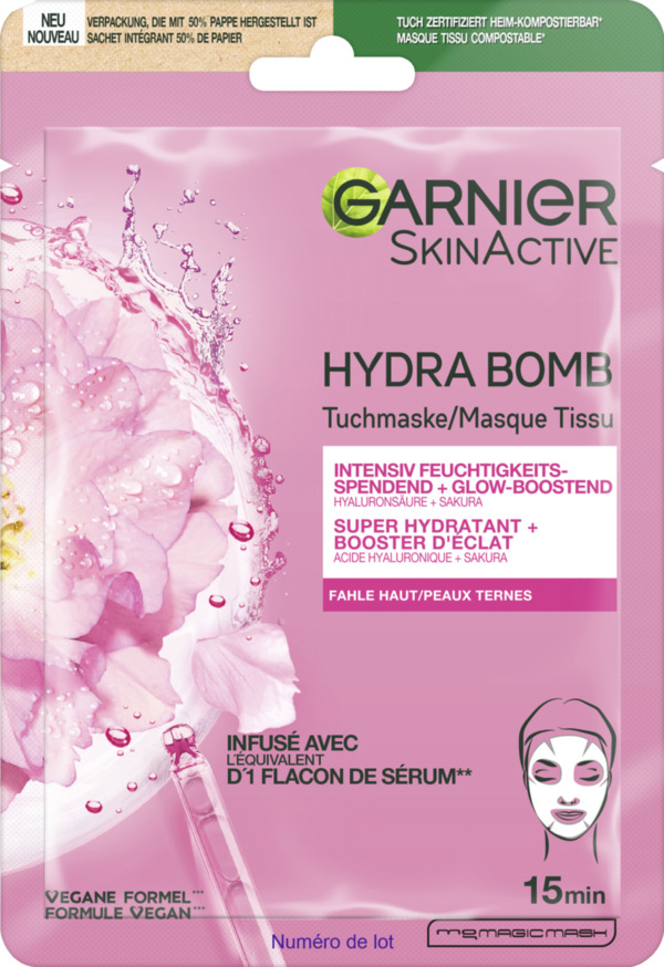 Bild 1 von Garnier SkinActive Hydra Bomb Tuchmaske Sakura
