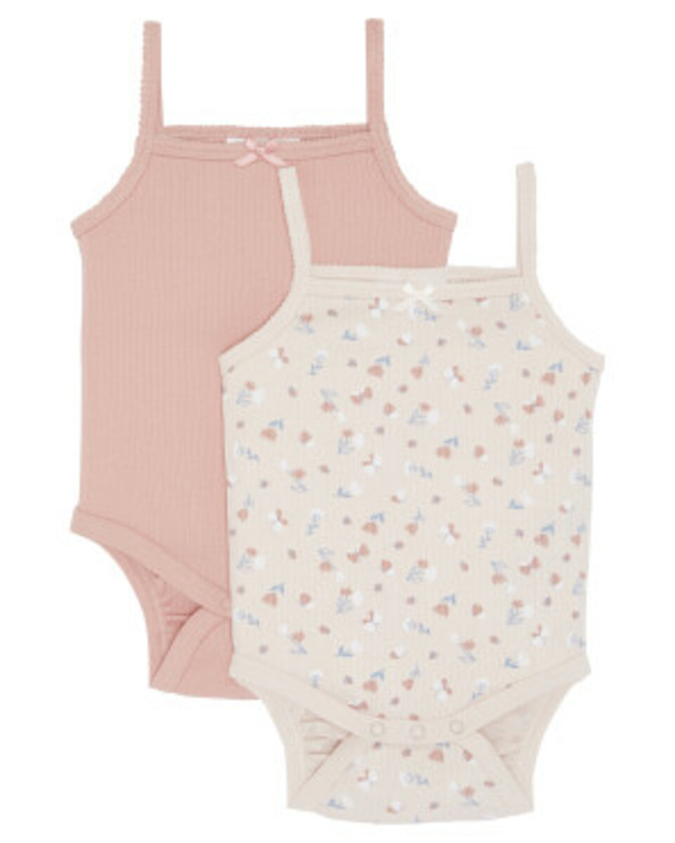Bild 1 von Bodys mit Schleife, 2er-Pack, Ergee, altrosa