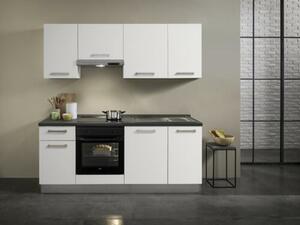 Küchenblock in Grau/Weiß ´ Belluna 210CM Weiss/Steingrau´