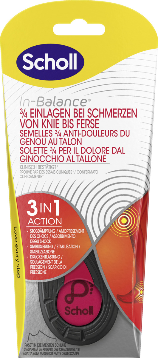 Bild 1 von Scholl In-Balance 3/4 Einlagen bei Schmerzen von Knie bis Ferse Größe 37 - 39,5