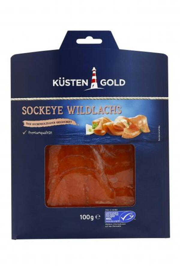 Bild 1 von Küstengold Sockeye Wildlachs geräuchert