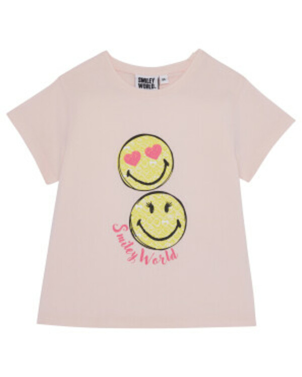 Bild 1 von Smiley World T-Shirt, Schulterknöpfe, hellrosa