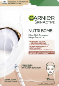 Garnier SkinActive Nutri Bomb Pflege-Milch-Tuchmaske Kokosmilch