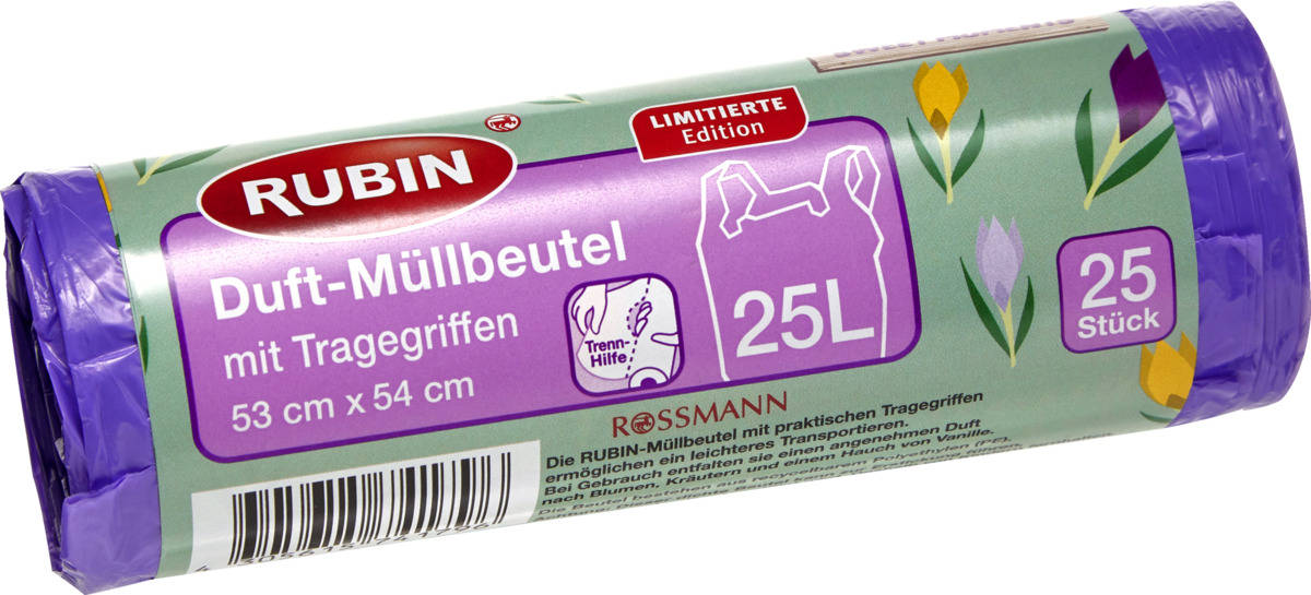Bild 1 von RUBIN Duft-Müllbeutel Sweet Moments mit Tragegriffen 25 l