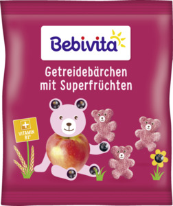 Bebivita Knabber Mich! gepuffte Getreide-Bärchen mit Superfrüchten