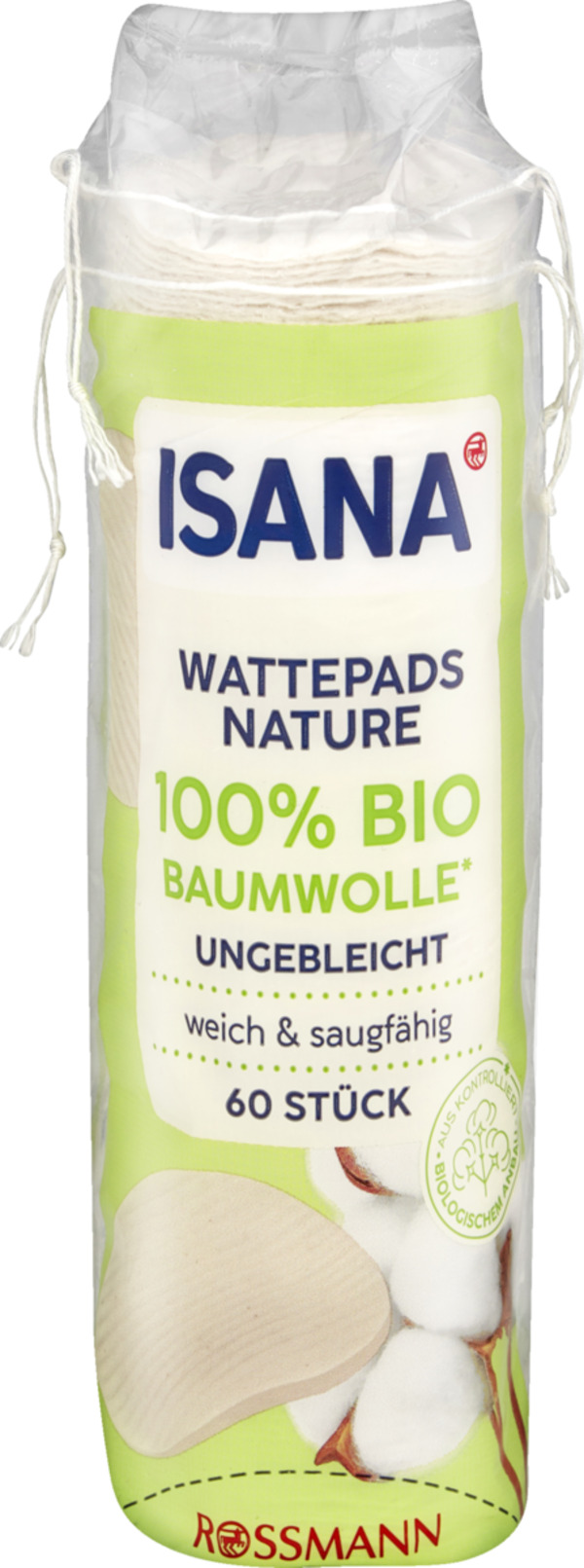 Bild 1 von ISANA Wattepads nature 100% Bio Baumwolle