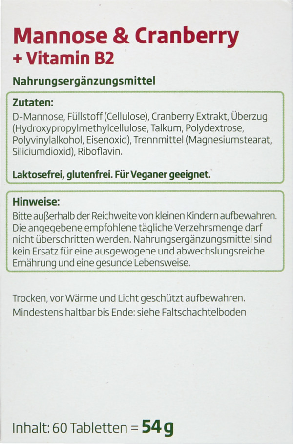 Bild 2 von altapharma Mannose & Cranberry + Vitamin B2