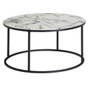 Bild 1 von Couchtisch rund 80 cm Schwarz/ Marmor Optik Weiß
