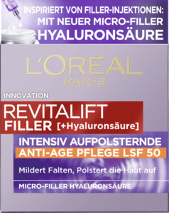 L’Oréal Paris Revitalift Filler [+Hyaluronsäure] Intensiv Aufpolsternde Anti-Age Tagespflege mit LSF 50