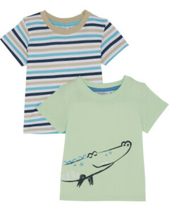 T-Shirts Krokodil, 2er-Pack, Ergee, hellgrün