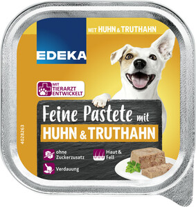 EDEKA Feine Pastete mit Huhn & Truthan Hundefutter nass 150G
