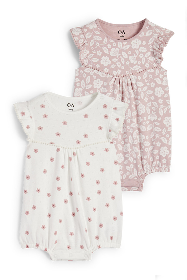Bild 1 von C&A Multipack 2er-Blümchen-Baby-Schlafanzug, Rosa, Größe: 62