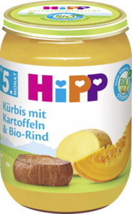 HiPP Bio Kürbis mit Kartoffeln und Bio-Rind nach dem 4. Monat