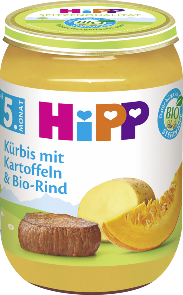Bild 1 von HiPP Bio Kürbis mit Kartoffeln und Bio-Rind nach dem 4. Monat