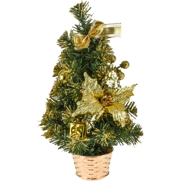 Bild 1 von Weihnachtsbaum künstlich 50 cm beschmückt im goldenen Topf