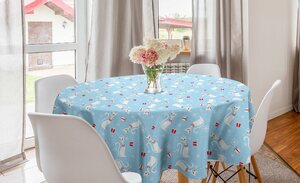 Abakuhaus Tischdecke »Kreis Tischdecke Abdeckung für Esszimmer Küche Dekoration«, Weihnachten Katzen mit Ketten