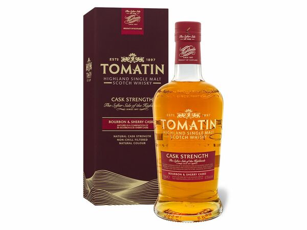 Bild 1 von Tomatin Cask Strength Highland Single Malt Scotch Whisky mit Geschenkbox 57,5% Vol