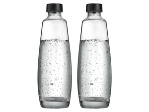 Sodastream Ersatzflaschen 2er-Set, 1 l, für DUO Sprudler, Glas