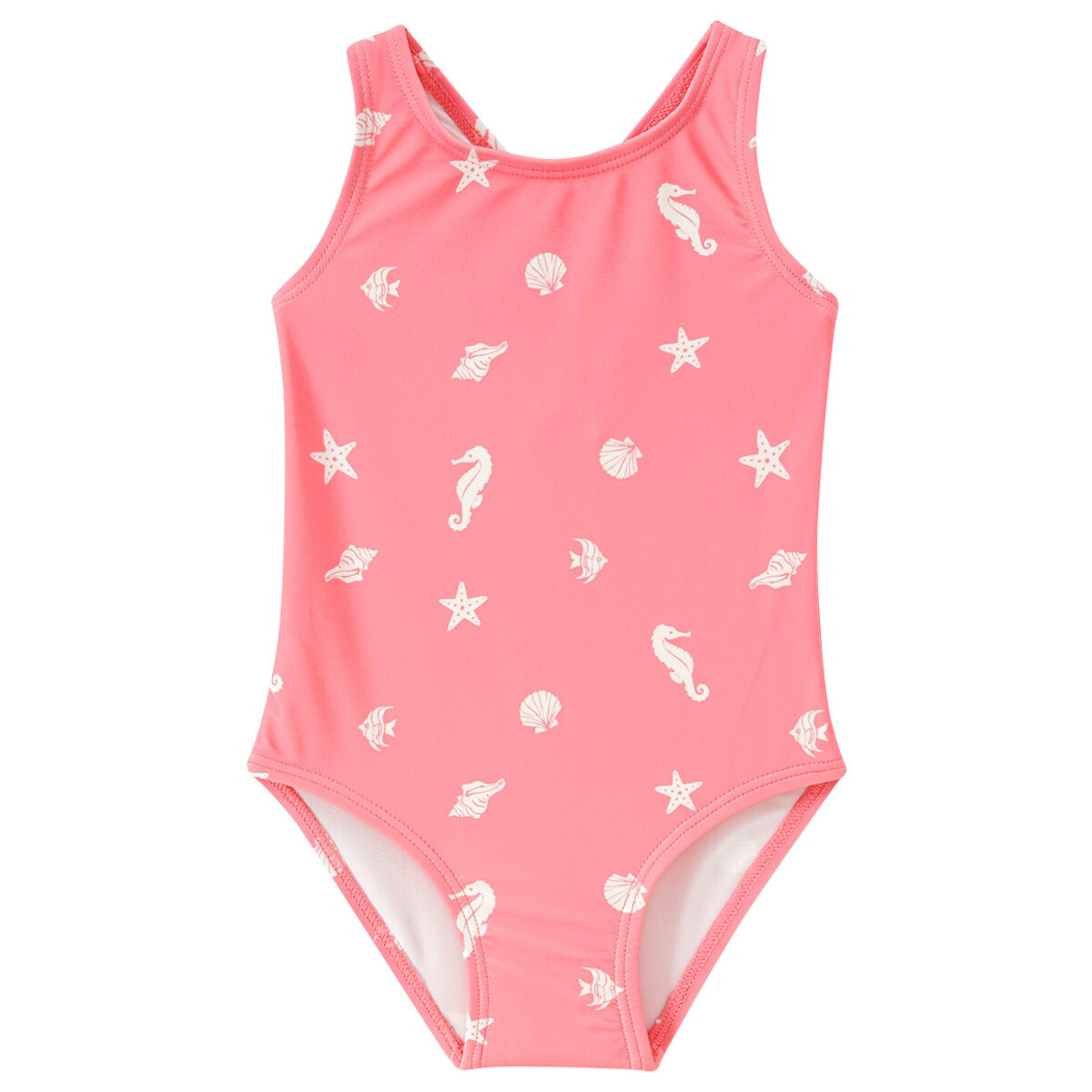 Bild 1 von Baby Badeanzug mit Meerestiere-Allover ROSA / WEISS