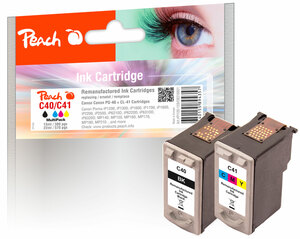 Peach Spar Pack Tintenpatronen kompatibel zu Canon PG-40, CL-41