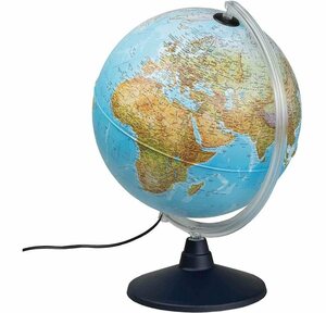 Idena Globus »569902 Leuchtglobus«, mit LED-Beleuchtung, mit Ein- und Ausschalter, zwei Kartenbilder (geographische Weltkarte und politische Karte mit allen Ländern(beleuchtet), Beschriftung in de
