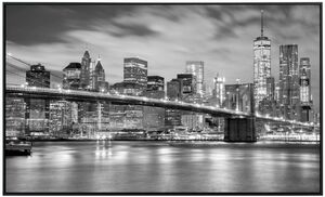 papermoon Infrarotheizkörper EcoHeat 74X120 cm Alu-Rahmen, Brooklyn Bridge, 900W