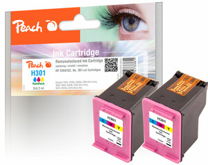 Peach Doppelpack Druckköpfe color kompatibel zu HP No. 301, CH562EE