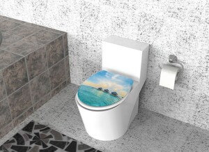 Duschwell Duroplast WC-Sitz mit Motiv Wasserbungalow