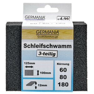 Schleifschwamm 3tlg 125x100x12mm Korn 60/80/180 Schleifblock Schleifklotz